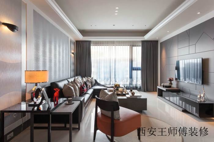 现代美式风格客厅整体展示图