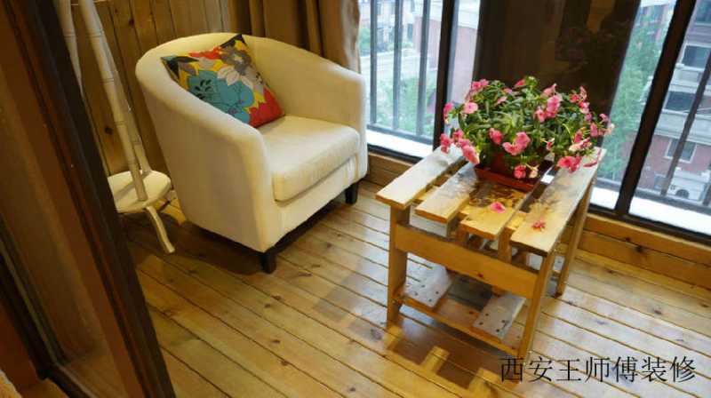 实木现代简约家居休闲阳台局部装饰效果图