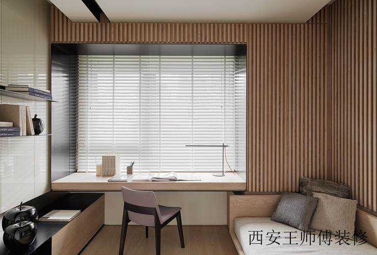 宜家设计装修书房原木书桌设计