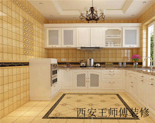 厨房墙地砖搭配效果图 厨房装修怎么选瓷砖好