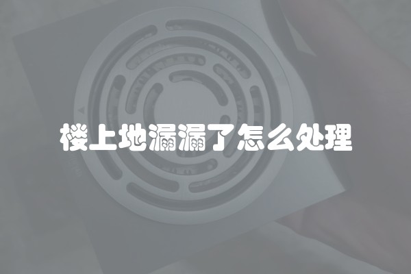 楼上地漏漏了怎么处理