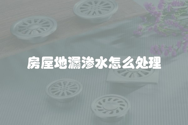 房屋地漏渗水怎么处理