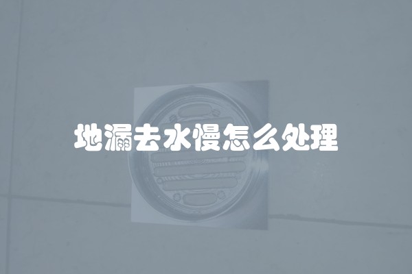 地漏去水慢怎么处理