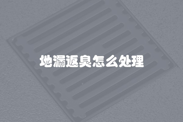 地漏返臭怎么处理