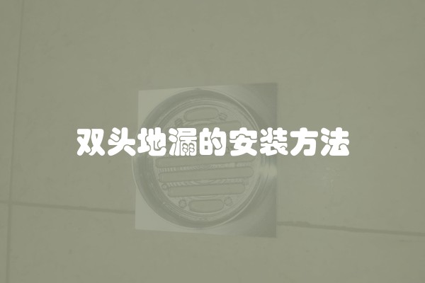 双头地漏的安装方法