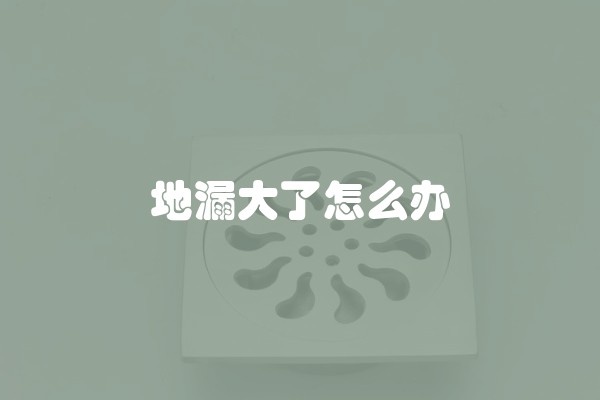 地漏大了怎么办