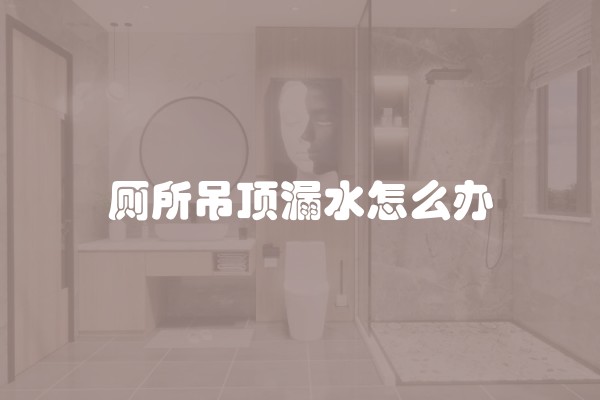 厕所吊顶漏水怎么办