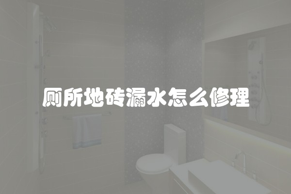 厕所地砖漏水怎么修理