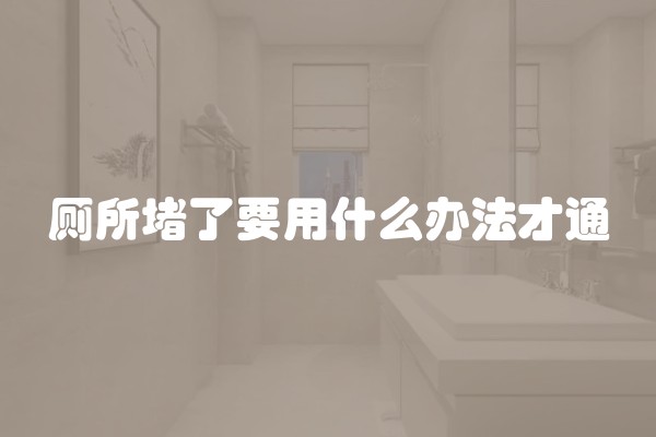 厕所堵了要用什么办法才通