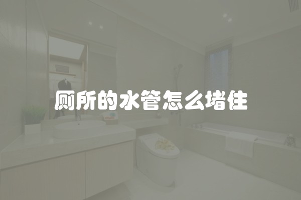 厕所的水管怎么堵住