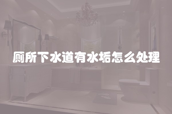 厕所下水道有水垢怎么处理