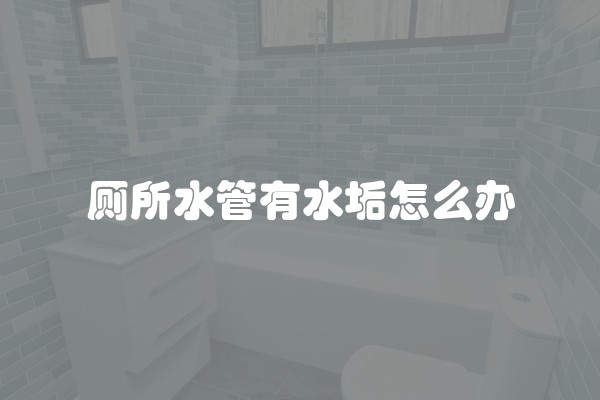 厕所水管有水垢怎么办