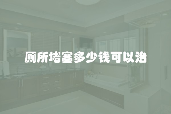 厕所堵塞多少钱可以治