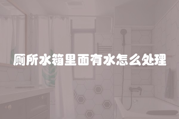 厕所水箱里面有水怎么处理