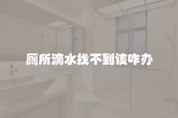 厕所滴水找不到该咋办