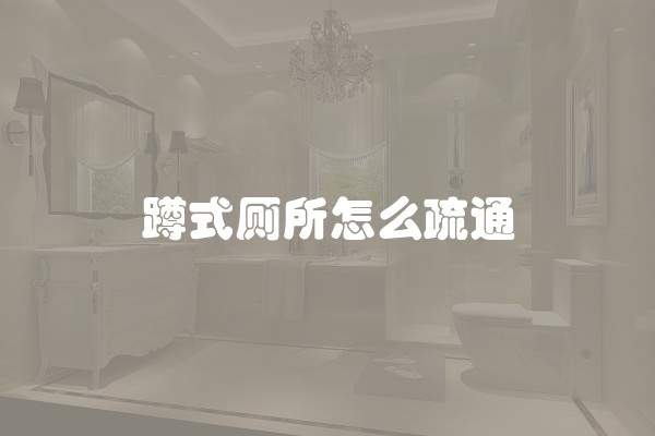 蹲式厕所怎么疏通