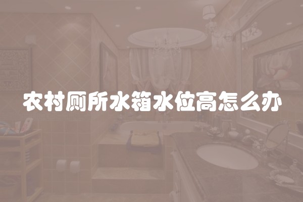 农村厕所水箱水位高怎么办