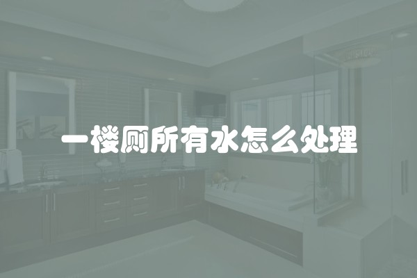 一楼厕所有水怎么处理