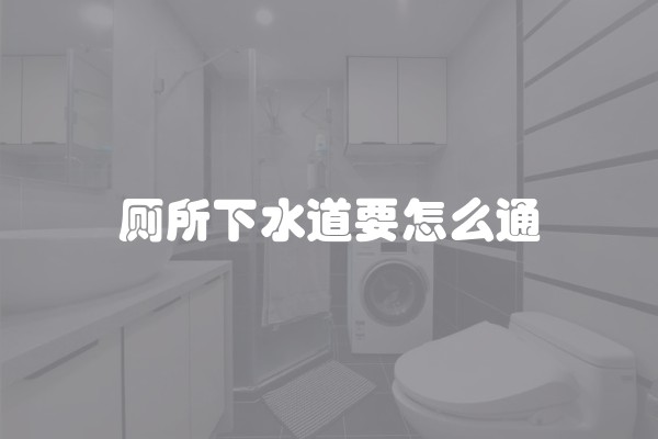厕所下水道要怎么通