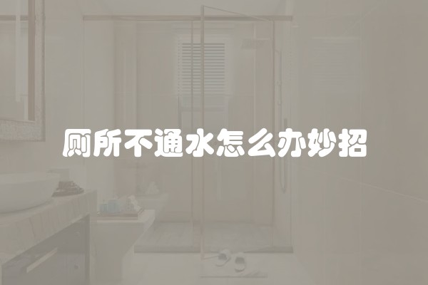 厕所不通水怎么办妙招