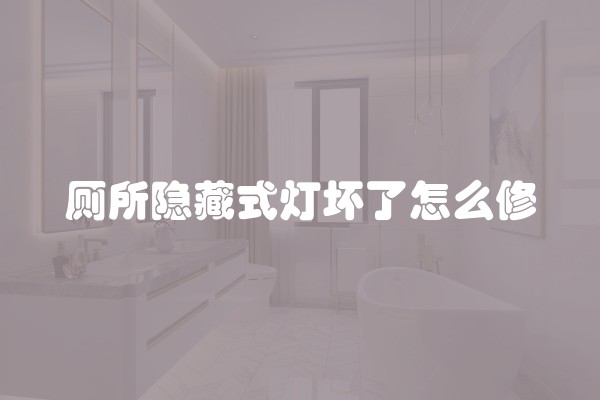 厕所隐藏式灯坏了怎么修