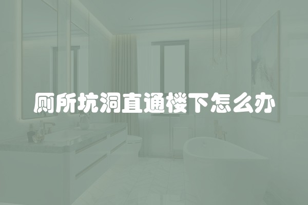 厕所坑洞直通楼下怎么办