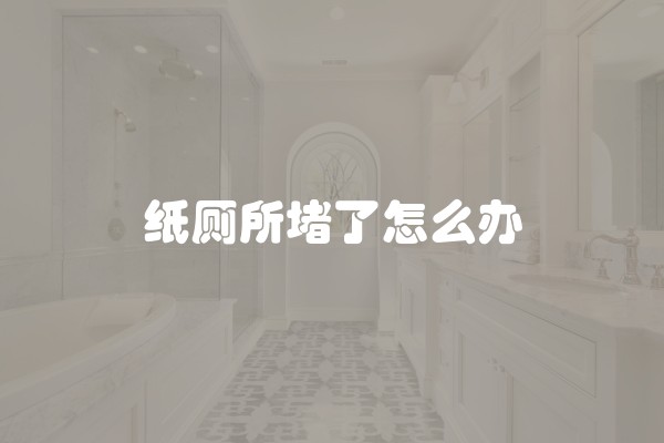 纸厕所堵了怎么办