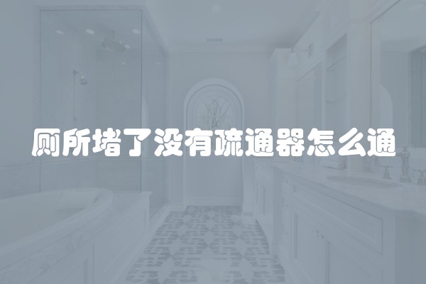 厕所堵了没有疏通器怎么通