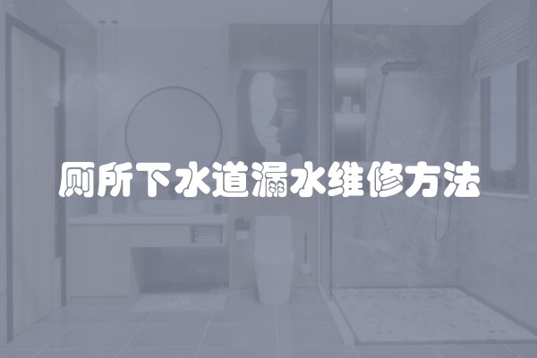 厕所下水道漏水维修方法