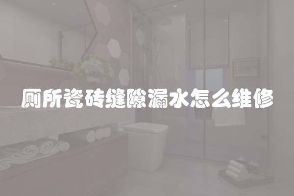 厕所瓷砖缝隙漏水怎么维修