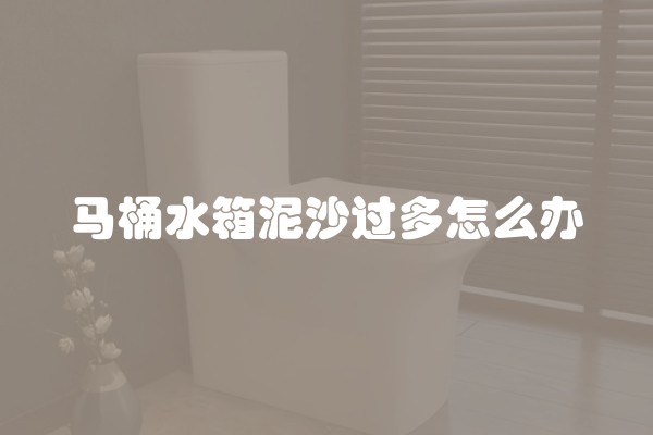 马桶水箱泥沙过多怎么办