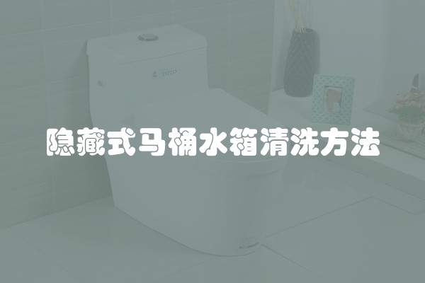 隐藏式马桶水箱清洗方法