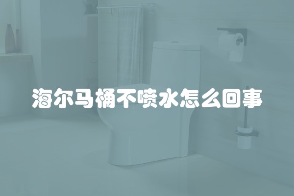 海尔马桶不喷水怎么回事