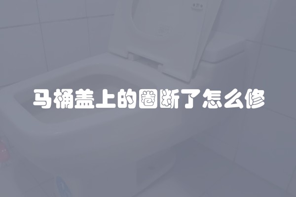 马桶盖上的圈断了怎么修