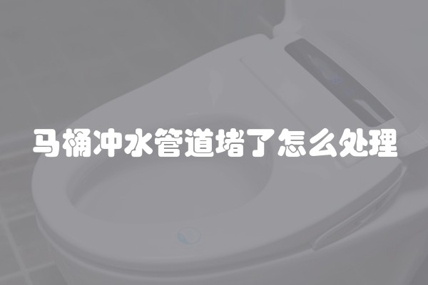 马桶冲水管道堵了怎么处理