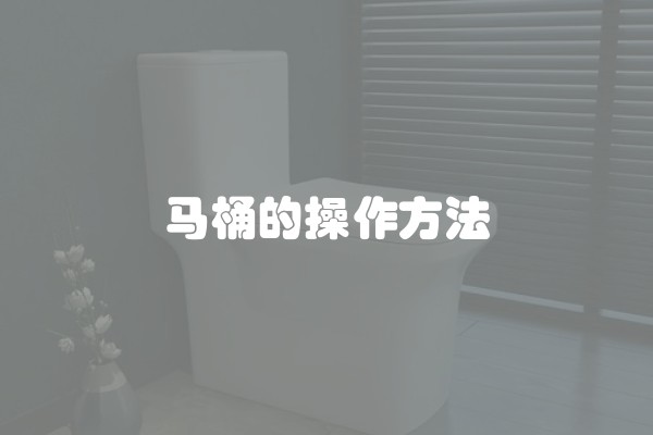 马桶的操作方法