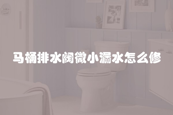 马桶排水阀微小漏水怎么修