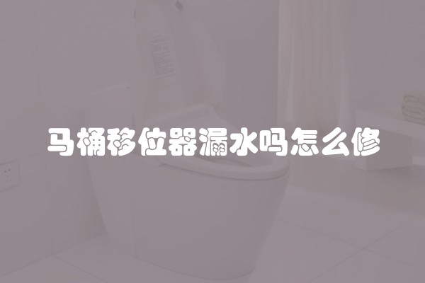马桶移位器漏水吗怎么修
