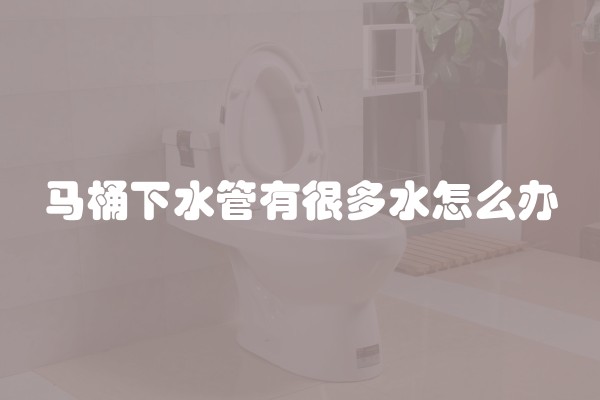 马桶下水管有很多水怎么办