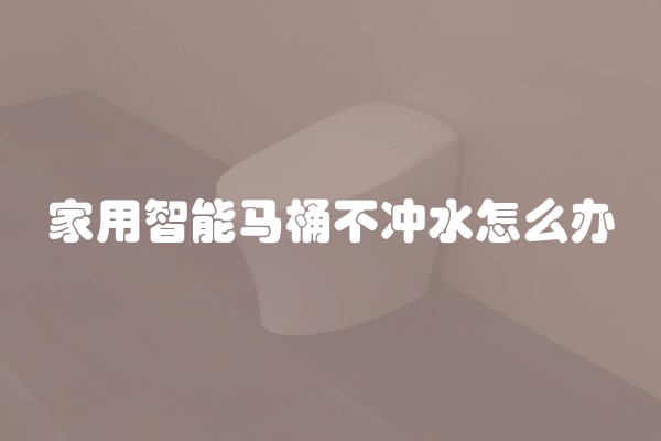 家用智能马桶不冲水怎么办