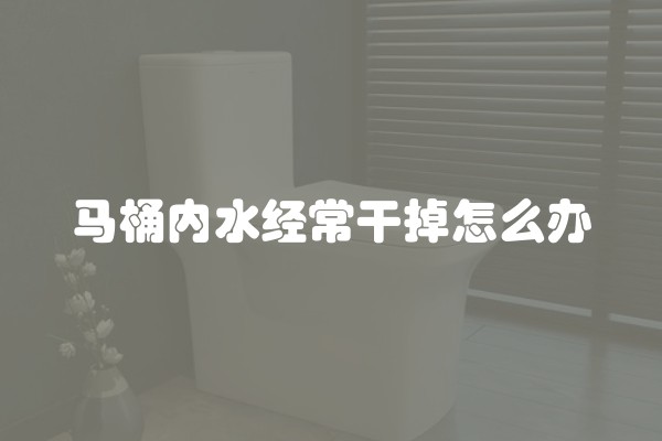马桶内水经常干掉怎么办