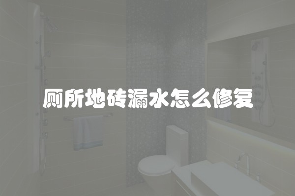厕所地砖漏水怎么修复
