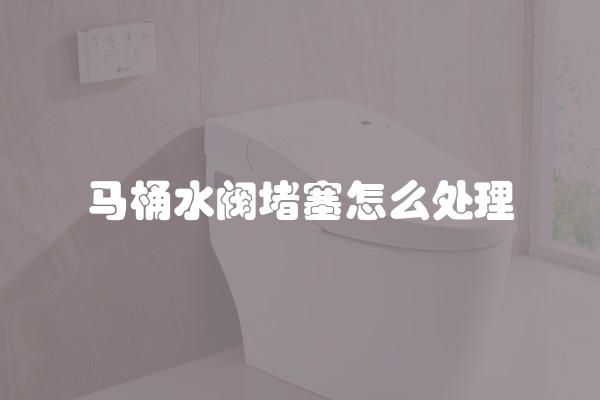 马桶水阀堵塞怎么处理
