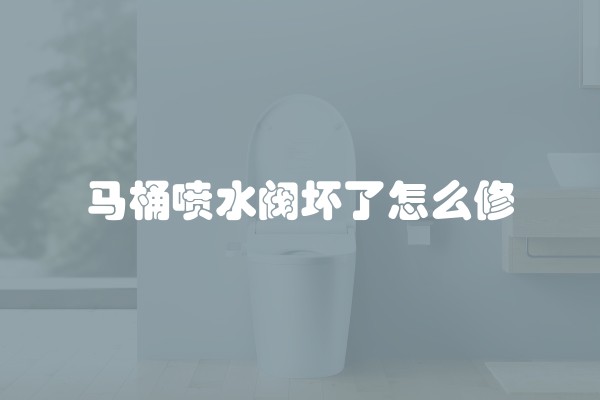 马桶喷水阀坏了怎么修
