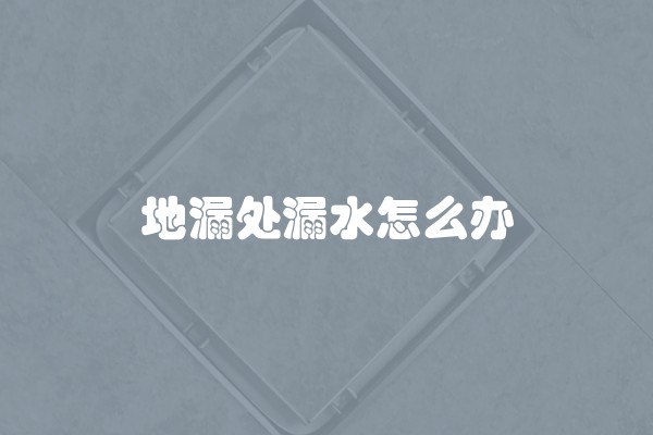 地漏处漏水怎么办