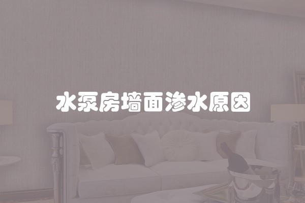 水泵房墙面渗水原因