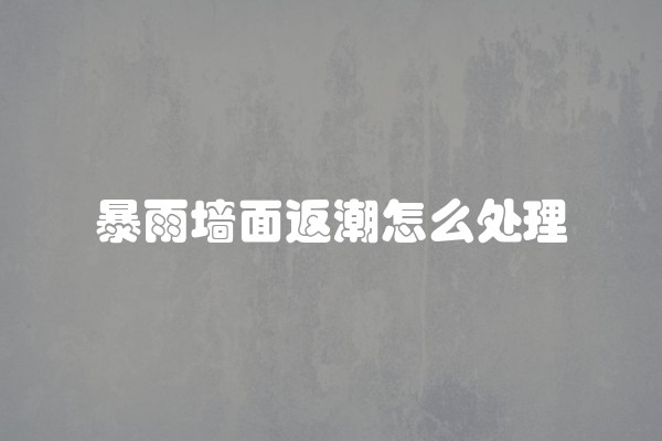 暴雨墙面返潮怎么处理