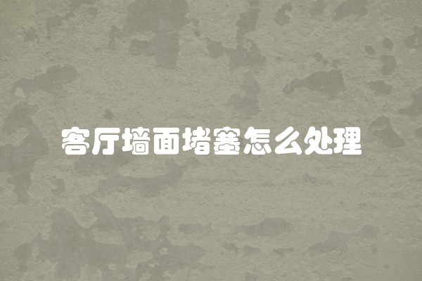 客厅墙面堵塞怎么处理