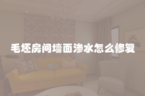 毛坯房间墙面渗水怎么修复
