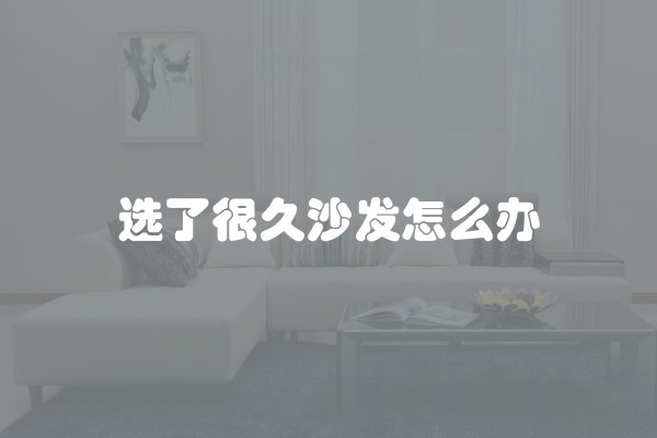 选了很久沙发怎么办